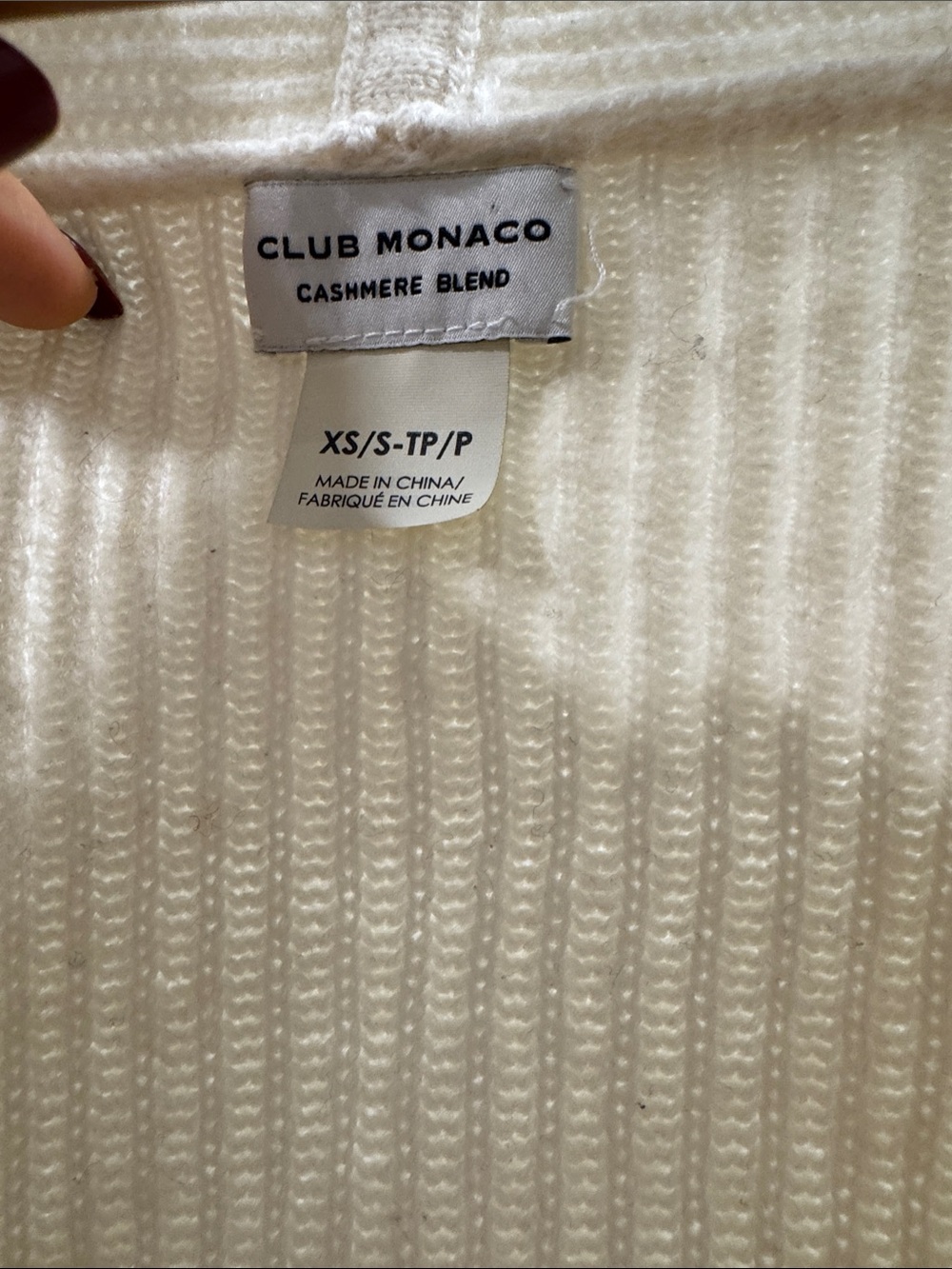 Club Monaco Ivory Ribbed Open-Front Cardigan - Picture 2 of 2